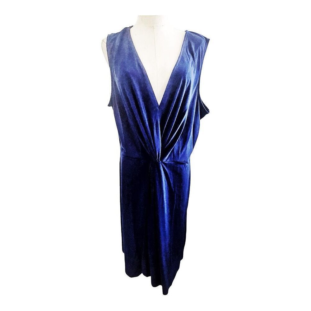 Leota Plus Size Blue Twist Design Dress Size 3X NWT
